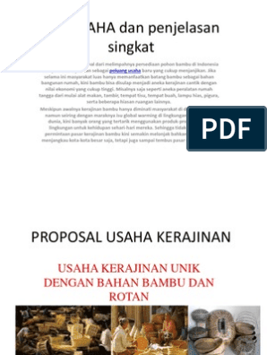  Contoh Proposal Usaha Kerajinan Bambu  Pdf Contoh  Makalah 