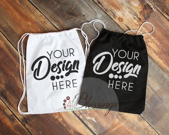 Download Drawstring Bag Mockup White Cinch Backpack Template Mockup ...