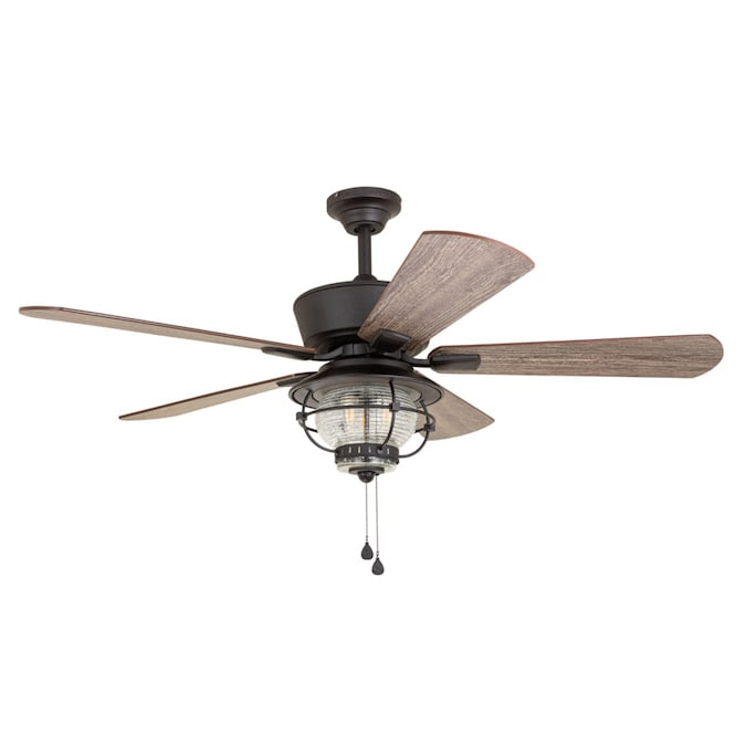 Harbor Breeze Merrimack Ii 52 In Bronze Led Indoor Outdoor Ceiling Fan With Light 5 Blade In The Ceiling Fans Department At Lowes Com