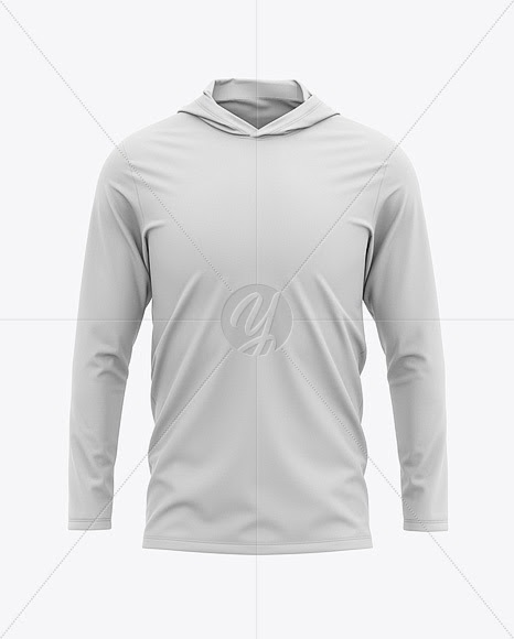 Download Download Men's Hooded Long Sleeve T-shirt Mockup - Front ...