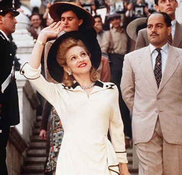 In the film opening today about the political madonna of argentina, the american pop star who plays her is many things. Evita The Movie