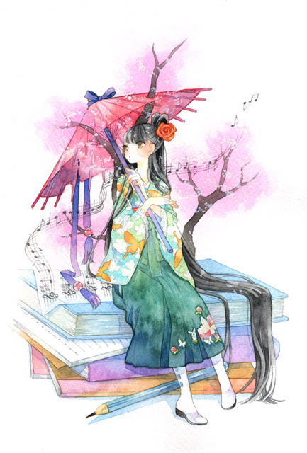 ぜいたく和風 幻想的 イラスト 女の子 無料イラスト集