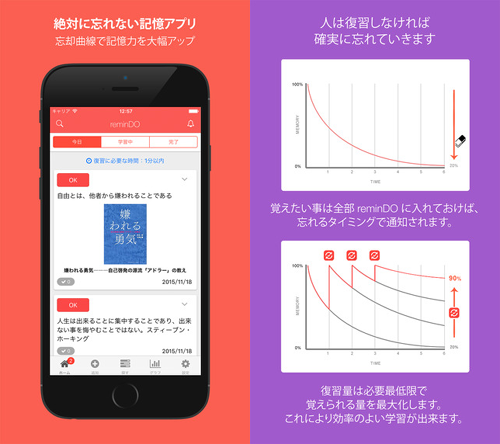 忘却曲線に基づくremindoでプログラミングを効率よく覚える