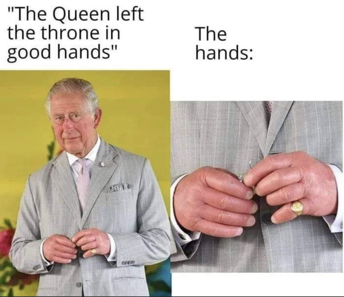 King Charles III small hands