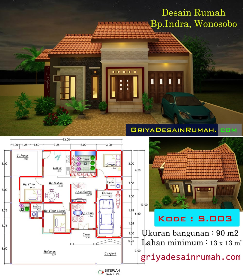  Gambar Dan Denah Rumah Minimalis 1 Lantai