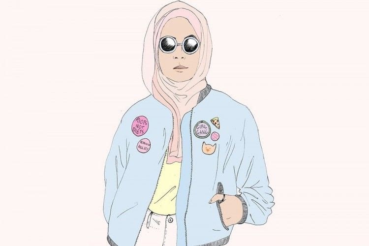 10 Ide Ilustrasi Wanita Berhijab Pantherrka