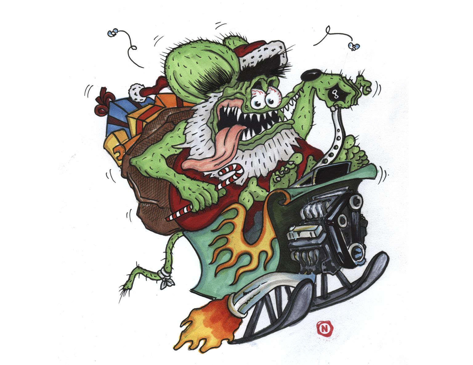 Shop for rat fink wall art from the world's greatest living artists. 51 Santa Fink Kustom Gallery Rat Fink Pinstripes