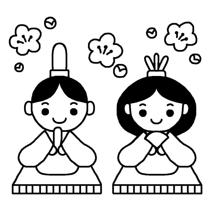 かわいいディズニー画像 100 Epic Bestひな祭り イラスト 白黒