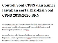 Contoh Soal Cpns 2017 Dan Kunci Jawaban
