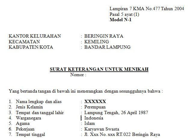 Contoh Surat Izin Suami Untuk Visa Dalam Bahasa Inggris 