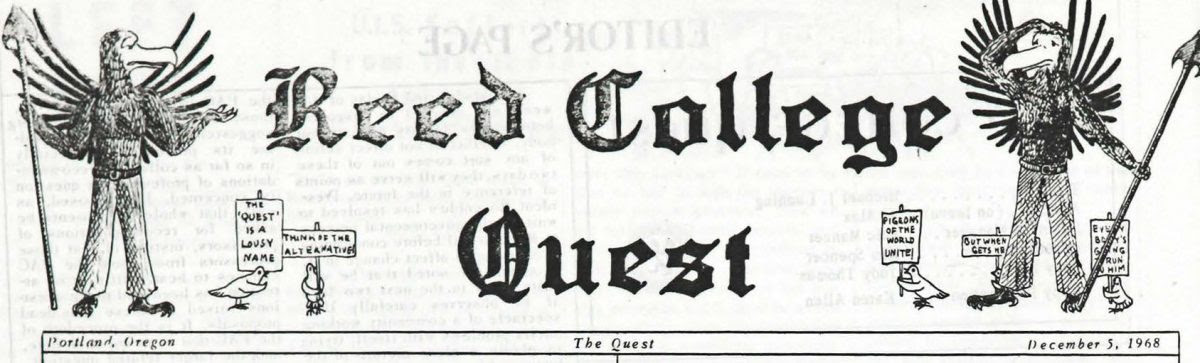 Masthead reads "Reed College Quest"