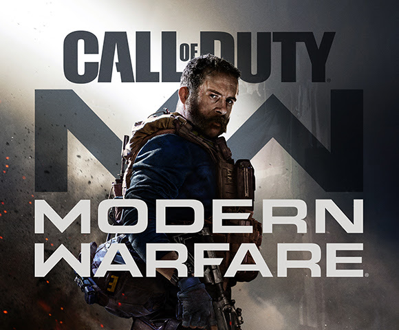 Captain Price and the game title Call of Duty, Modern Warfare.