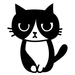 ラブリー白黒 猫 ハチワレ イラスト 動物ゾーン