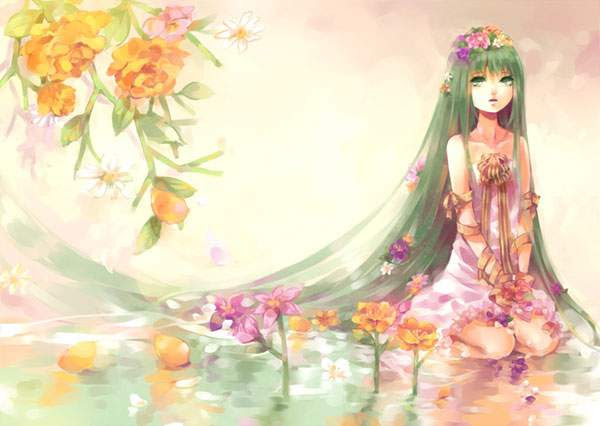 上少女 花 イラスト 綺麗 無料イラスト集