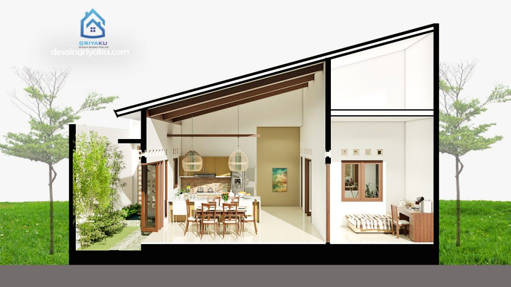 Desain Rumah  Minimalis  Atap  Miring  Sebelah Wild Country 