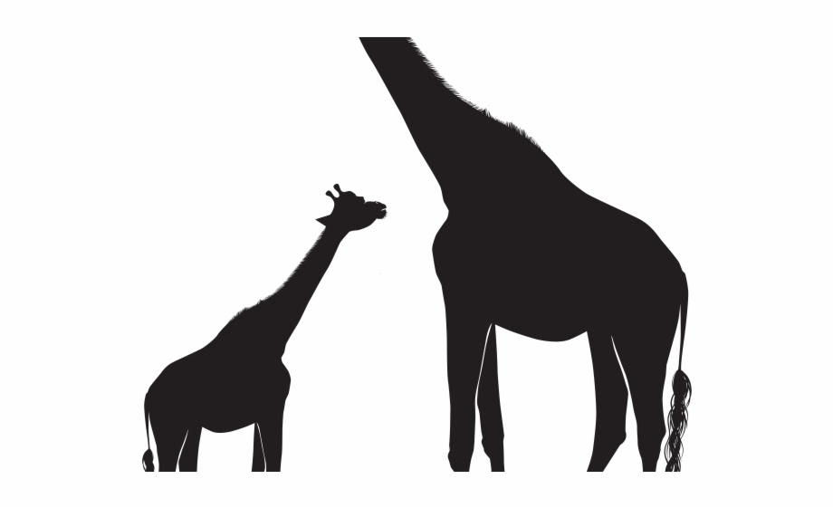 Download Silhouette Baby Giraffe Clipart