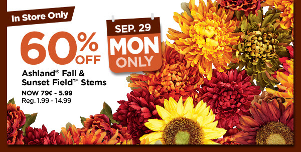 60% off. Ashland® Fall & Sunset Field™ Stems