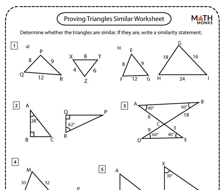 Similar And Congruent Triangles Pdf - Triangle similarity ...