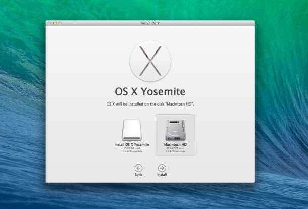 OS X Install Yosemite