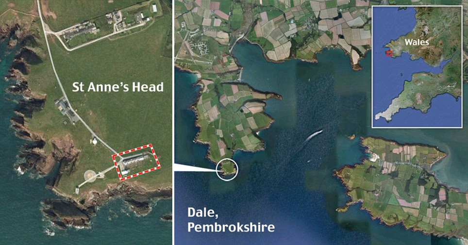 Remote hideaway: The five terraced homes at St Anne's Head, are at one of the most westerly points in Wales