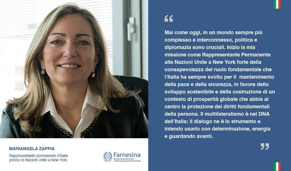 Nell'ambito del suo intervento, il ministro degli esteri italiano paolo gentiloni, ha affermato: Mariangela Zappia Rappresentante Permanente D Italia Presso Le Nazioni Unite A New York