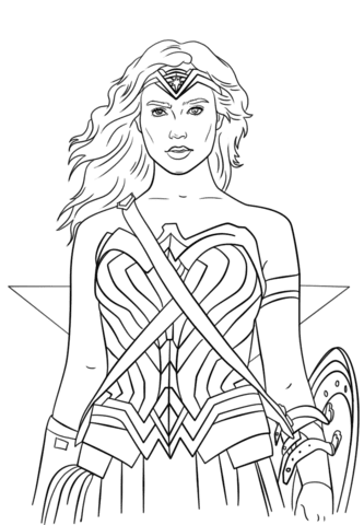 Wonder woman coloring pages for kids. Wonder Woman Portrait Coloring Page Free Printable Coloring Pages