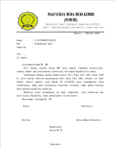 Contoh Surat Permohonan Wasit Contoh Surat