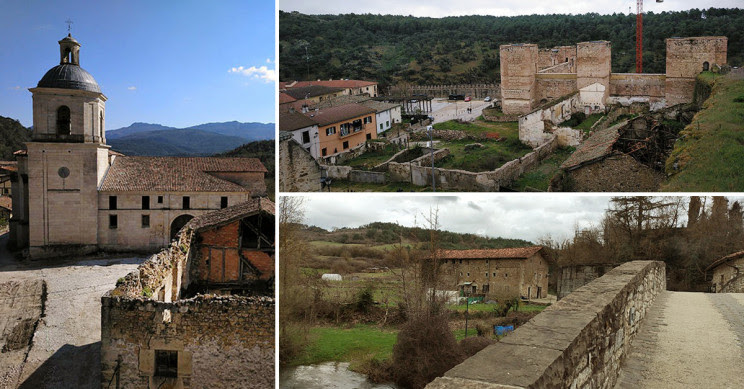 Los tres pueblos donde se proyectan los diseños: Buitrago de Lozoya (Madrid), Valpuesta (Burgos) y Zubiri (Navarra)