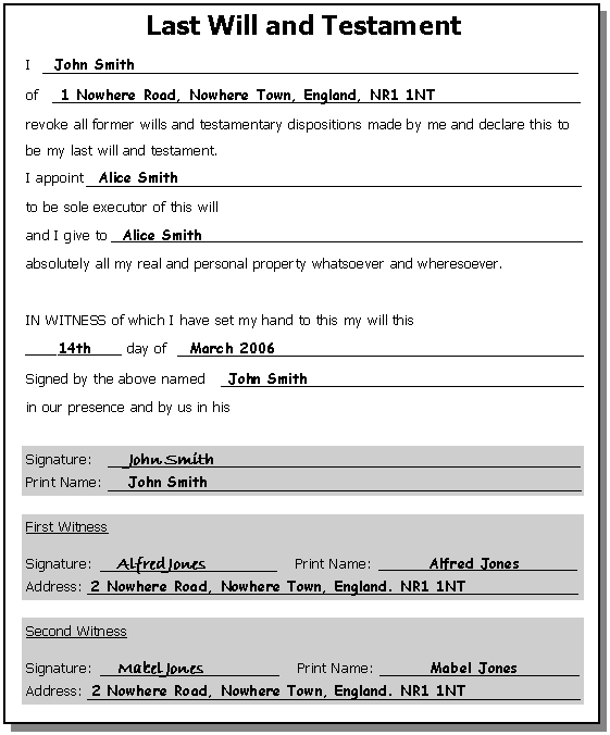 Consultant service agreement (free templates). Last Will And Testament Template Free Printable Documents