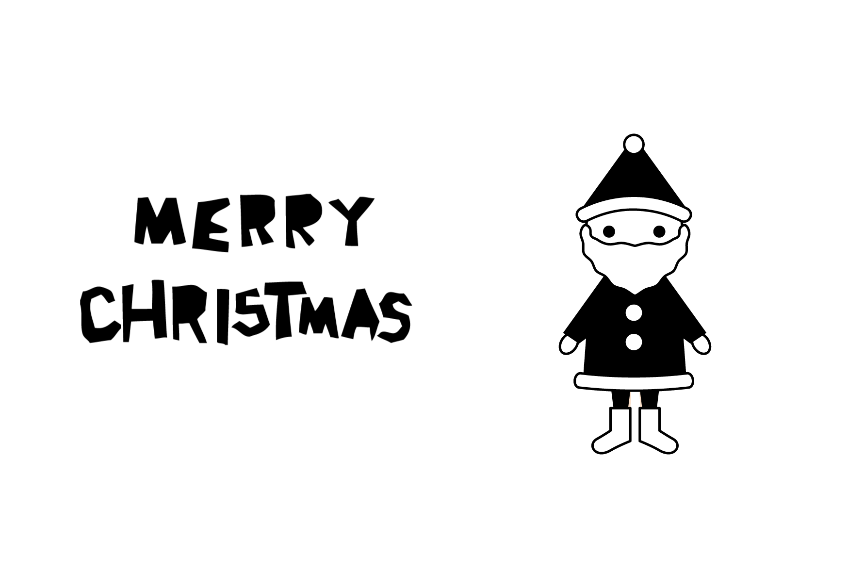 ベストサンタ クリスマス イラスト モノクロ 動物ゾーン
