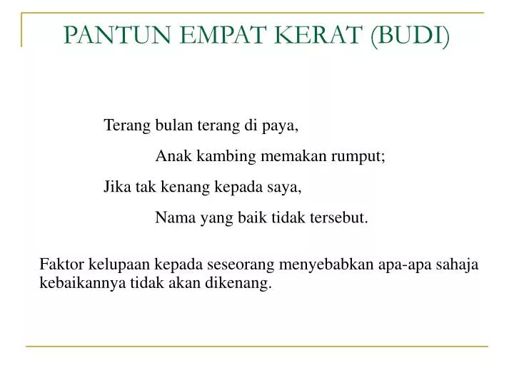 Contoh Pantun Empat Karat - Rumamu di