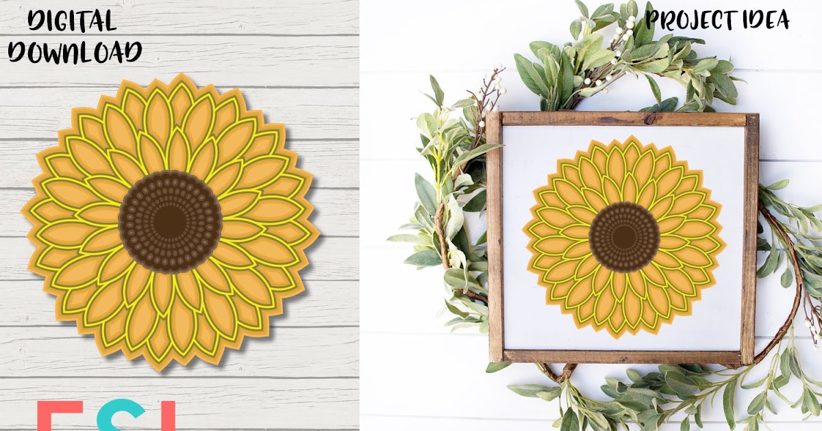 Download Sunflower 3D Mandala Svg Free - Layered SVG Cut File