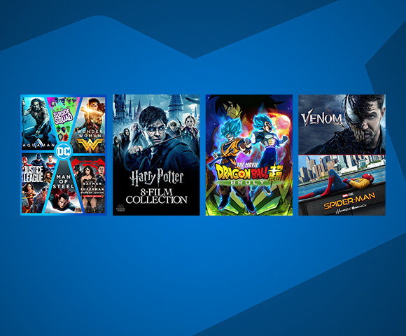 A line-up of movies and TV titles available with Daily Deals Week, including Harry Potter, Dragon Ball, Spiderman and more.