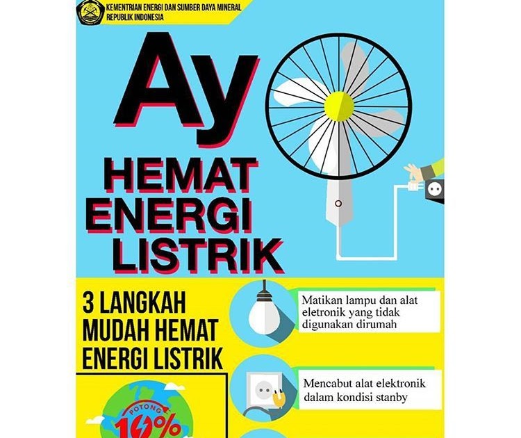 Buat Poster Dgn Tema Ajakan Hemat Energi Listrik Gambar