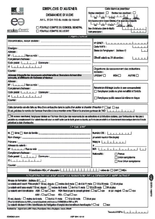 Application Form: Formulaire D'une Lettre De Demande D'emploi