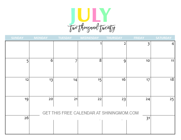 Free printable 2020 calendars in adobe pdf format (.pdf). Free Printable 2020 Calendar So Beautiful Colorful