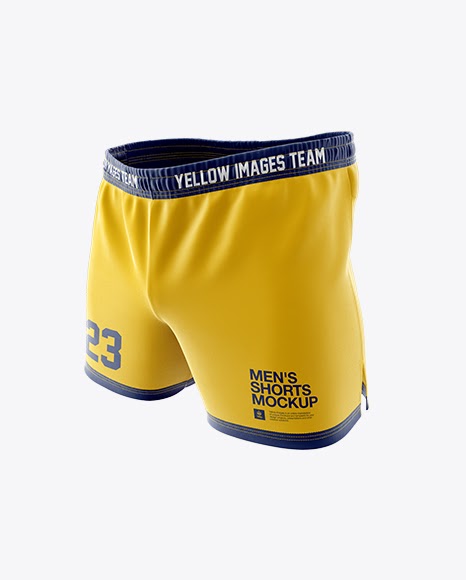 Download Free Men's Rugby Shorts HQ Mockup - Halfside View (PSD ...