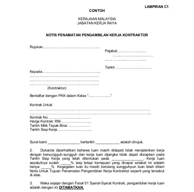 Contoh Surat Rasmi Notis Keluar Rumah - Rasmi U