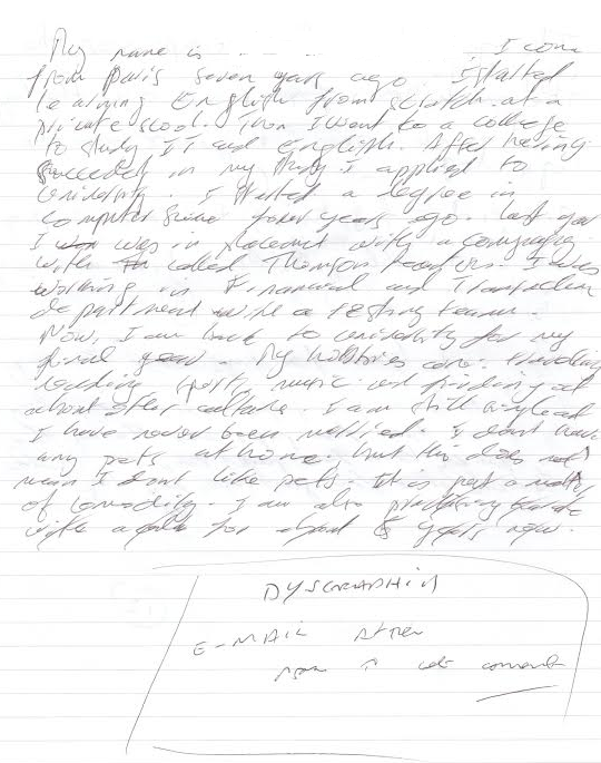 Impossible or hard to read or decipher because of poor handwriting, faded print, etc.: Diagnosis Of Dysgraphia Educational Assessment And Support