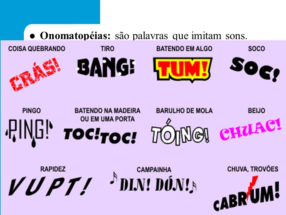 Resultado de imagem para onomatopeias fora de baloes