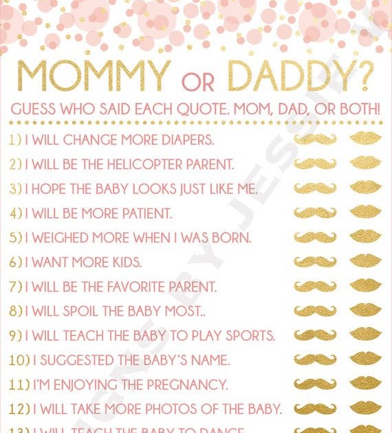 Funny Baby Shower Questions For Mom And Dad