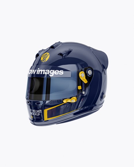 Download F1 Helmet PSD Mockup Half Side View
