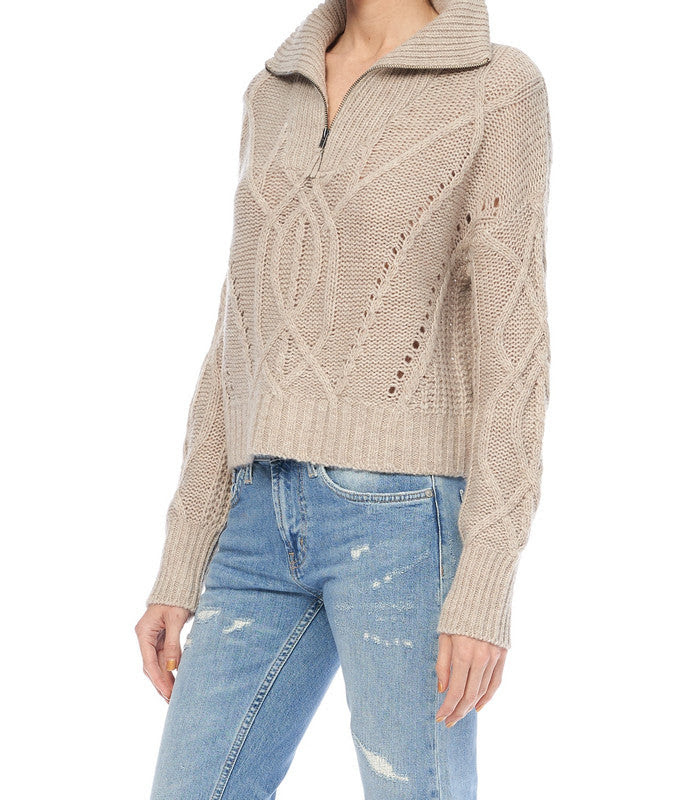 A high quality product made in a fair way. Lyndsay 1 4 Zip Cable Knit Sweater Women S Performance Athleticwear Fashion