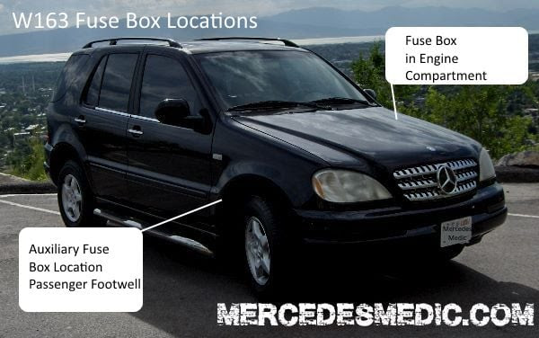 Save up to 80% off dealer prices! 1998 2005 Benz Ml320 Ml350 Ml500 Fuse Box Location Diagram Mb Medic