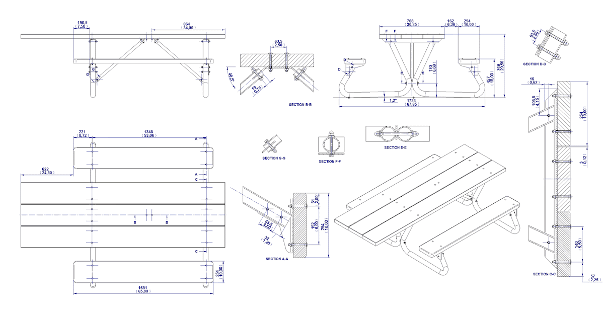 Bl Working: Handicap picnic table plans