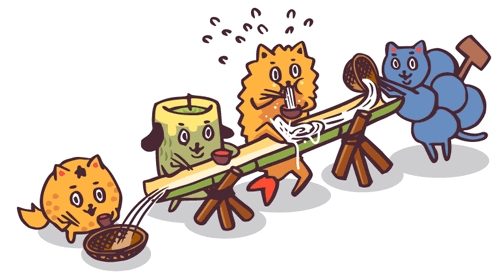 そうめん 流し イラスト