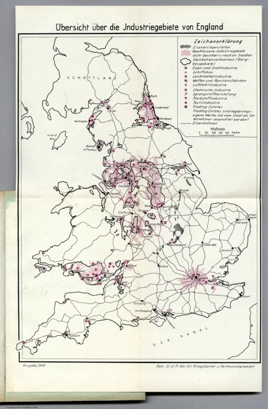 Survey of the Industrial Areas of England, 1940. - David Rumsey Historical Map Collection