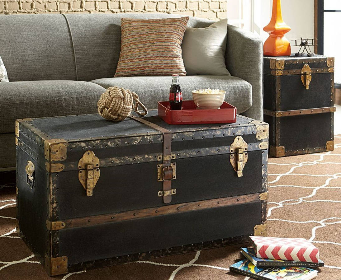 Rated 4 out of 5 stars. Hammary Hidden Treasures Black Trunk 3pc Coffee Table Set The Classy Home