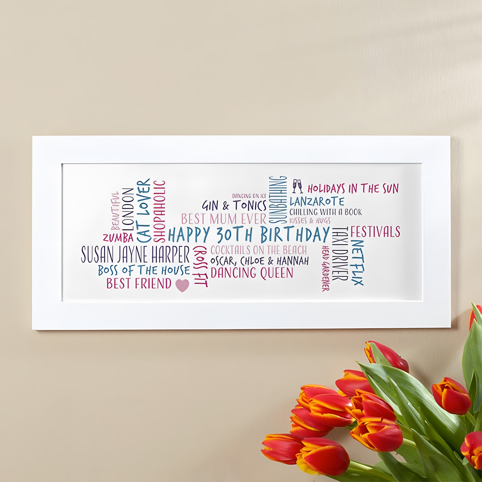 It is definitely one of the best 30th birthday gifts for women, but be warned: 30th Birthday Personalised Word Cloud Picture Gift By Chatterbox Walls