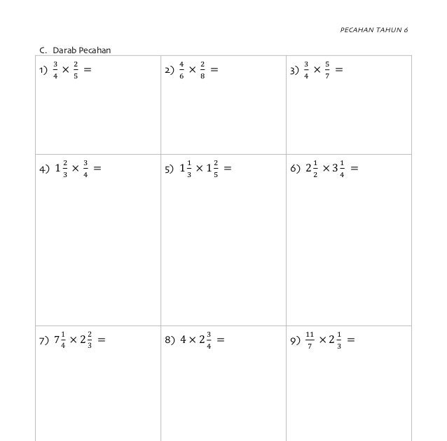 Soalan Matematik Tahun 6 Pecahan Kecemasan G